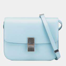 Pre Owned Celine Blue Medium Calfskin Classic Box