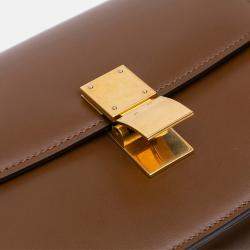 Pre Owned Celine Brown Medium Calfskin Classic Box