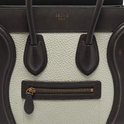 Pre Owned Celine Tricolor Leather and Nubuck Micro Luggage Tote
