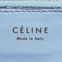 Pre Owned Celine Light Blue Python Medium Classic Box Shoulder Bag