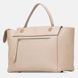 Pre Owned حقيبة حزام سيلين جلد عجل محبب صغيرة بيج