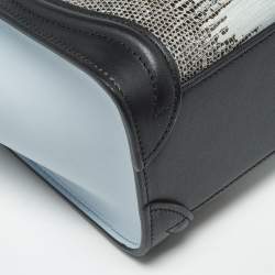 Pre Owned Celine Tricolor Lizard and Leather Nano Luggage Tote