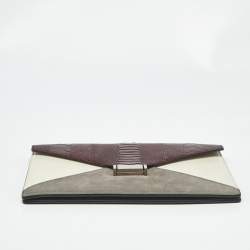 Pre Owned حقيبة كلتش سيلين دايموند من جلد وجلد ثعبان كوبرا ثلاثي الألوان