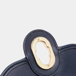 Pre Owned Celine Beige Brown Canvas Sulky Clutch With Chain