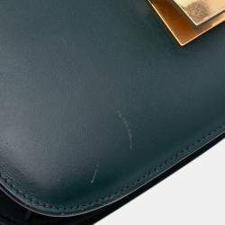 Pre Owned Celine Green Medium Calfskin Classic Box