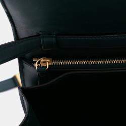 Pre Owned Celine Green Medium Calfskin Classic Box