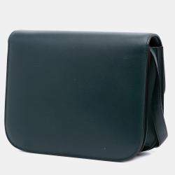 Pre Owned Celine Green Medium Calfskin Classic Box