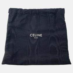 Pre Owned Celine Triomphe White Raffia Leather Shoulder Bag