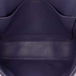 Pre Owned Celine Purple Teen Shiny Calfskin Triomphe Crossbody