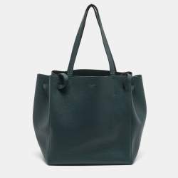 Pre Owned Celine Dark Green Leather Small Cabas Phantom Tote