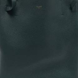 Pre Owned Celine Dark Green Leather Small Cabas Phantom Tote