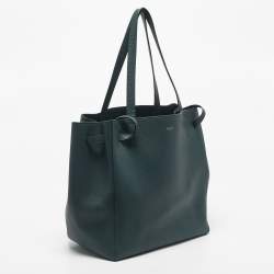 Pre Owned Celine Dark Green Leather Small Cabas Phantom Tote