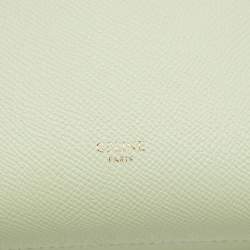 Pre Owned Celine Pale Green Leather Nano Belt Top Handle Bag