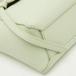 Pre Owned Celine Pale Green Leather Nano Belt Top Handle Bag