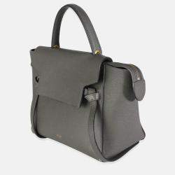 Pre Owned Celine Grey Grained Calfskin Micro Belt Bag