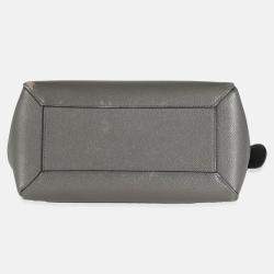 Pre Owned Celine Grey Grained Calfskin Micro Belt Bag