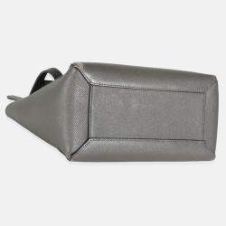 Pre Owned Celine Grey Grained Calfskin Micro Belt Bag