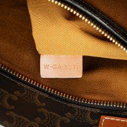 Pre Owned Celine Brown Small Triomphe Coated Canvas Vertical Cabas Tote