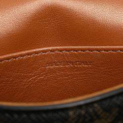 Pre Owned Celine Brown Mini Triomphe Coated Canvas Triomphe Crossbody