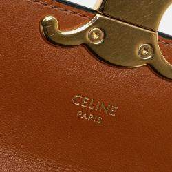 Pre Owned Celine Brown Mini Triomphe Coated Canvas Triomphe Crossbody