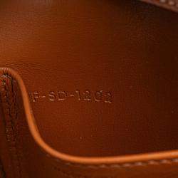 Pre Owned Celine Brown Mini Triomphe Coated Canvas Triomphe Crossbody