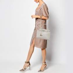 Pre Owned Celine Light Grey Leather Teen Conti Bag