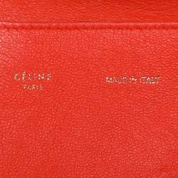 Pre Owned حقيبة سيلين تربيع سويدي وجلد البايثون برتقالي متوسطة