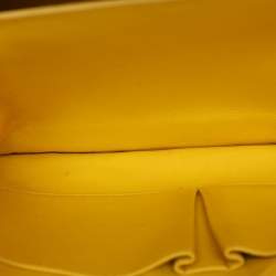 Pre Owned Celine Yellow Python Leather Medium Box Shoulder Bag
