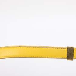 Pre Owned Celine Yellow Python Leather Medium Box Shoulder Bag