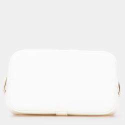 Pre Owned Celine White Teen Leather Cabas De France Crossbody