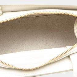 Pre Owned Celine White Teen Leather Cabas De France Crossbody