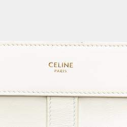 Pre Owned Celine White Teen Leather Cabas De France Crossbody