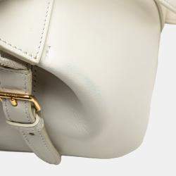 Pre Owned Celine White Teen Leather Cabas De France Crossbody