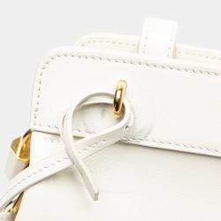 Pre Owned Celine White Teen Leather Cabas De France Crossbody