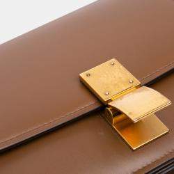 Pre Owned Celine Brown Small Calfskin Classic Box