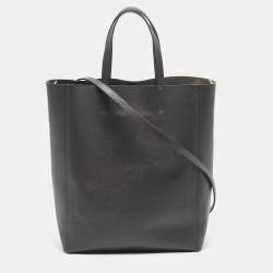 Pre Owned Celine Grey Leather Small Vertical Cabas Tote