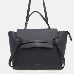 Pre Owned Celine Belt Bag Navy Leather Size Mini