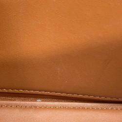 Pre Owned Celine Claude Triomphe One Shoulder Bag White PVC Calf Leather