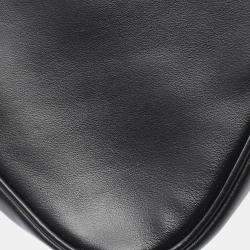 Pre Owned Celine Black Smooth Calfskin Logo Triangle Crossbody Bag
