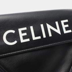 Pre Owned Celine Black Smooth Calfskin Logo Triangle Crossbody Bag