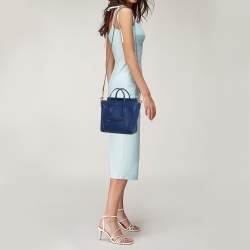 Pre Owned Celine Blue Leather Nano Luggage Tote