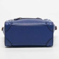 Pre Owned Celine Blue Leather Nano Luggage Tote