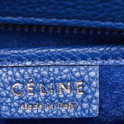 Pre Owned Celine Blue Leather Nano Luggage Tote