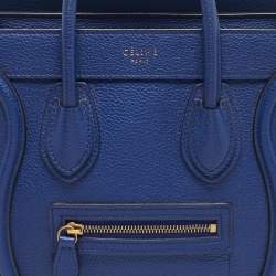 Pre Owned Celine Blue Leather Nano Luggage Tote