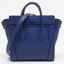 Pre Owned Celine Blue Leather Nano Luggage Tote