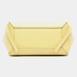 Pre Owned Celine Yellow Nano Grained Calfskin Belt Bag