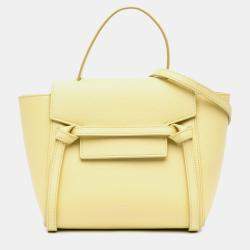 Pre Owned Celine Yellow Nano Grained Calfskin Belt Bag