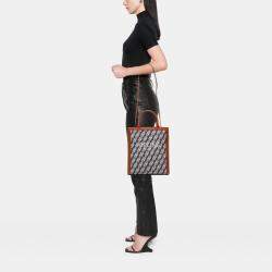 Pre Owned Celine Blue Small Triomphe Canvas Maillon Vertical Cabas Satchel