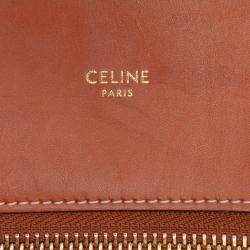 Pre Owned Celine Blue Small Triomphe Canvas Maillon Vertical Cabas Satchel