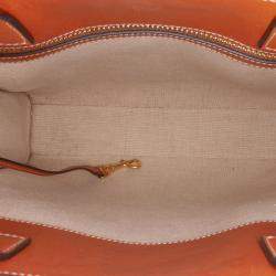 Pre Owned Celine Blue Small Triomphe Canvas Maillon Vertical Cabas Satchel